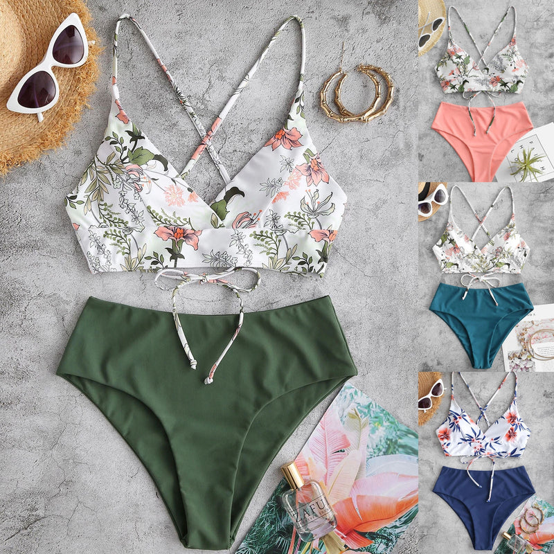 Flower Print Swimsuit Bikini