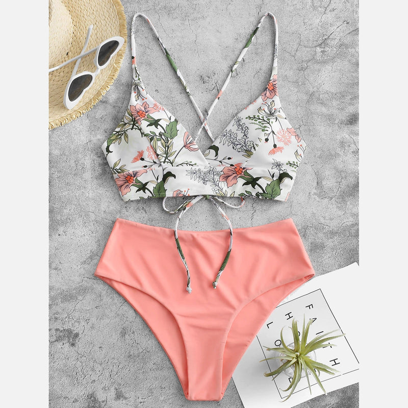 Flower Print Swimsuit Bikini