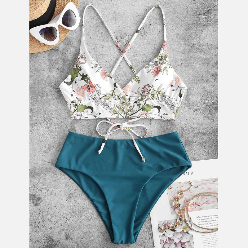 Flower Print Swimsuit Bikini