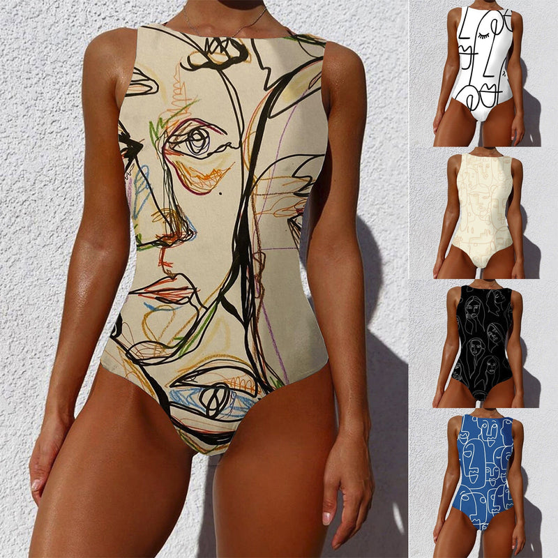 Women Abstract Print Swimsuit