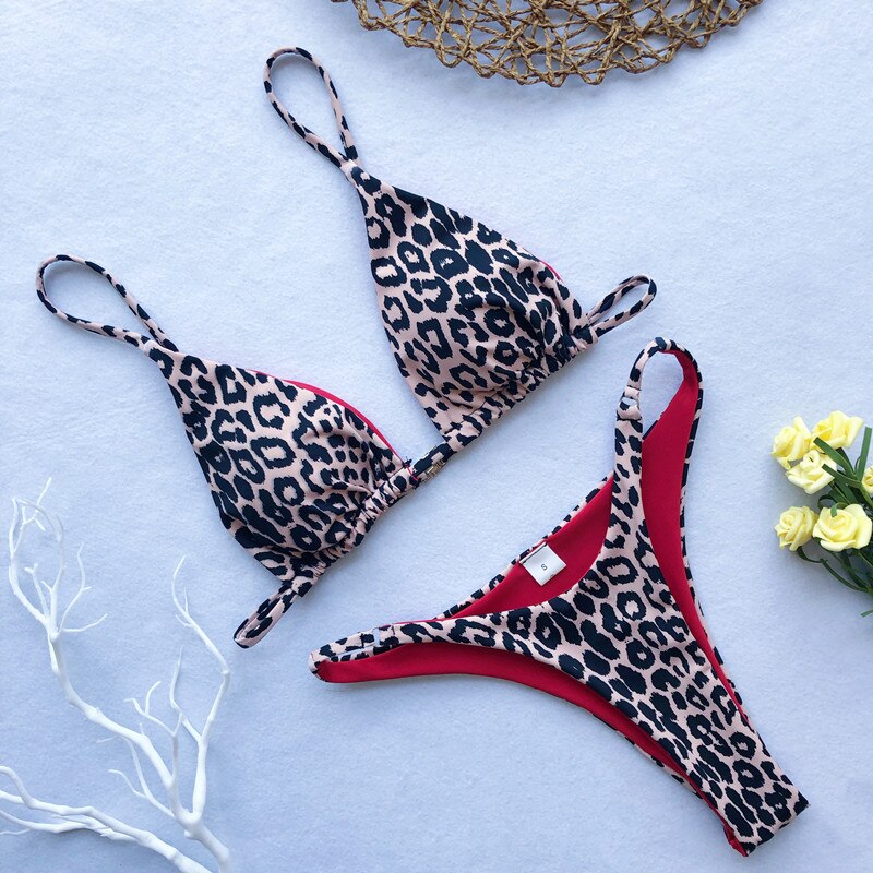 Leopard Push Up Sexy Bathing Suit