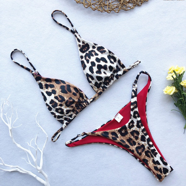 Leopard Push Up Sexy Bathing Suit