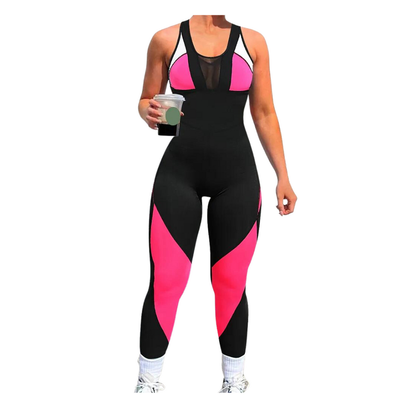 Splicing One Piece Sleeveless Yoga Set