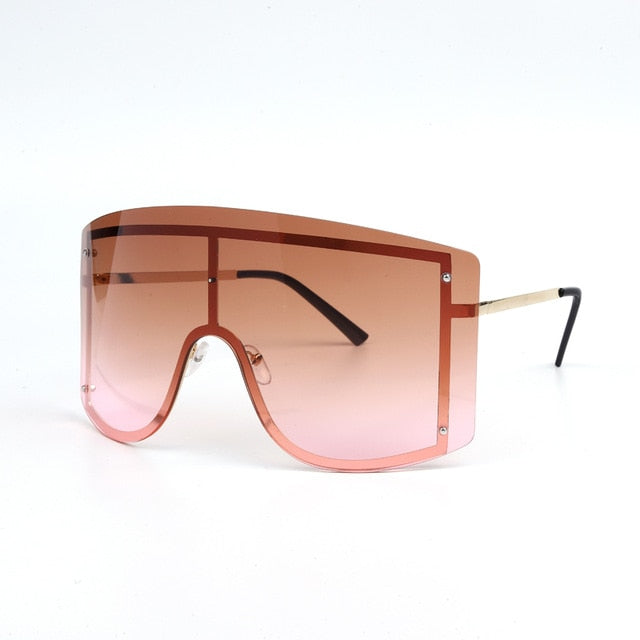 Women Oversized Rimless Sunglasses