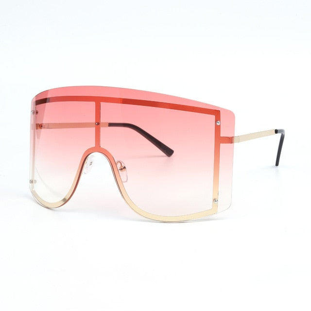 Women Oversized Rimless Sunglasses