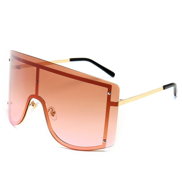 Women Oversized Rimless Sunglasses