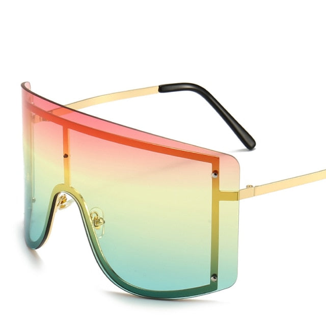 Women Oversized Rimless Sunglasses